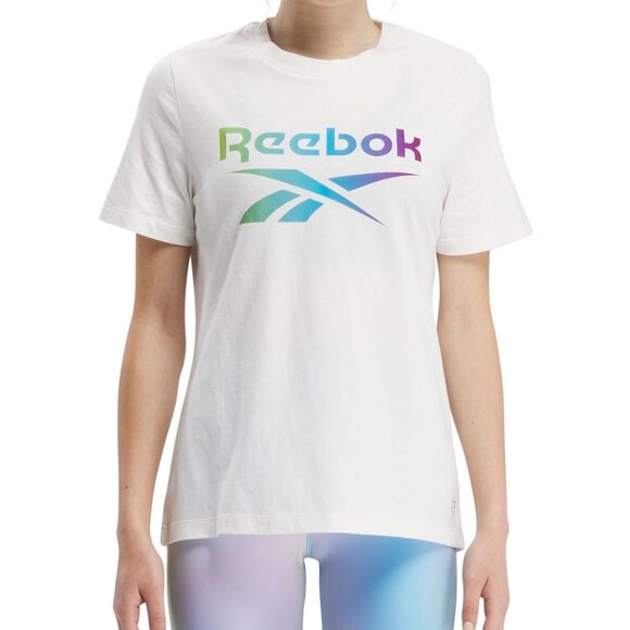 NWT Reebok Women's Cotton Gradient Graphic Logo T-Shirt - Chalk - Picture 5 of 5